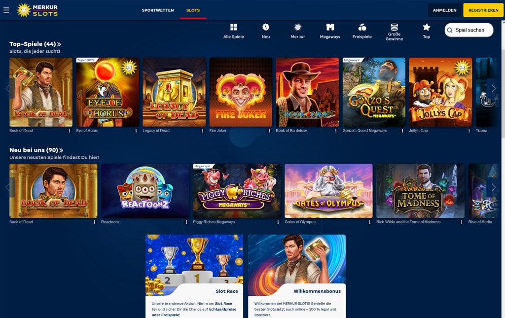 Merkur Slots Casino Webseite