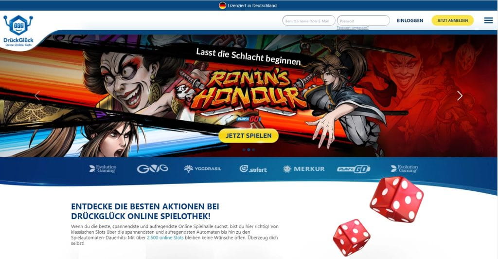 DrückGlück Casino Webseite