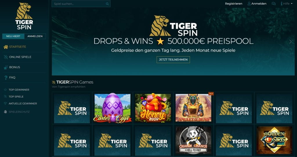 Tigerspin Casino Webseite