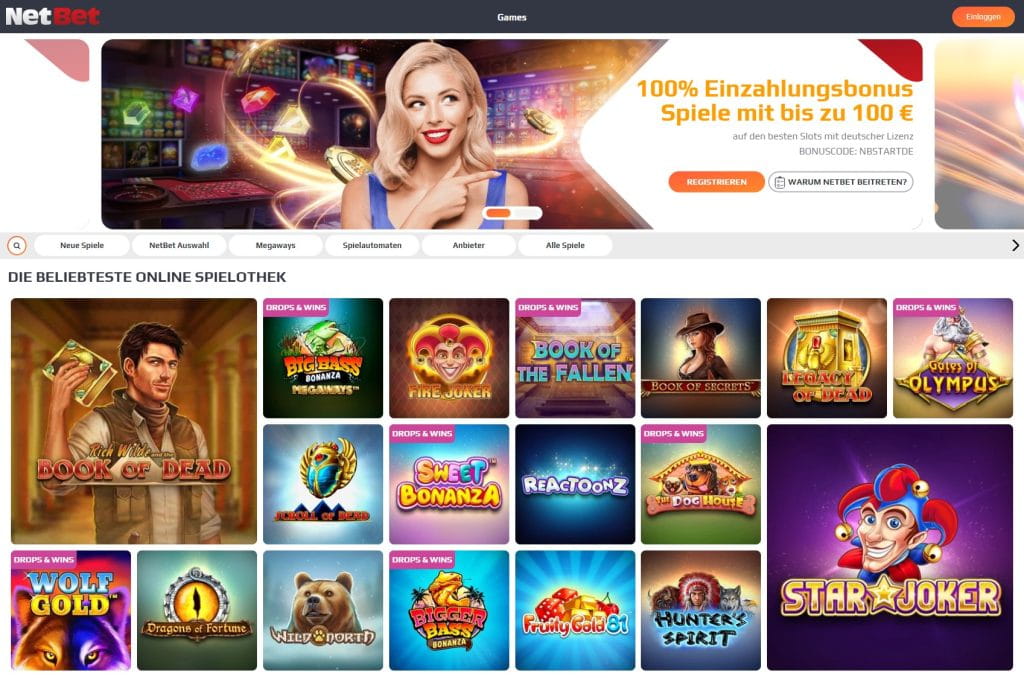 NetBet Casino Webseite