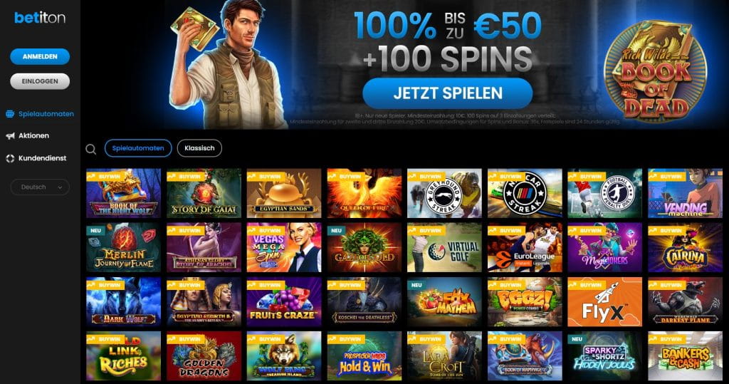 Betiton Casino Webseite